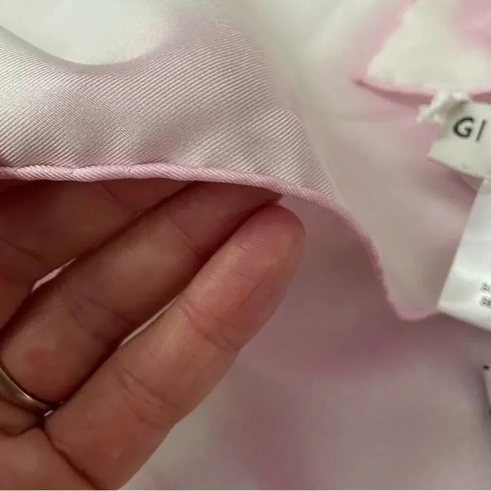 Givenchy Heart Logo Tie Dye Silk Scarf Pink